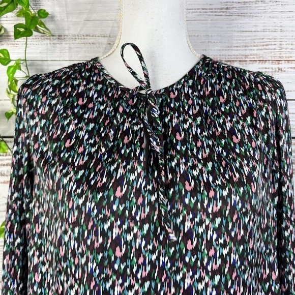 Banana Republic Blouse Top size Small Blue Pink Green Lagenlook Peasant Modest - Picture 6 of 12